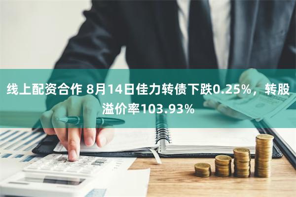 线上配资合作 8月14日佳力转债下跌0.25%，转股溢价率103.93%