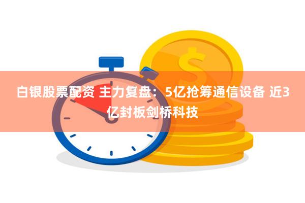 白银股票配资 主力复盘：5亿抢筹通信设备 近3亿封板剑桥科技