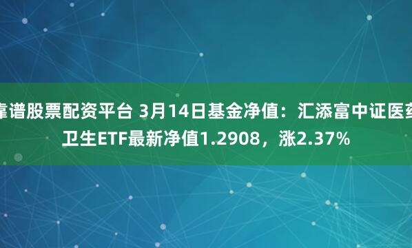 靠谱股票配资平台 3月14日基金净值：汇添富中证医药卫生ETF最新净值1.2908，涨2.37%